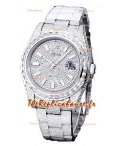 Rolex Datejust 41MM Réplique Suisse - Edition glacée - Cadran diamants 