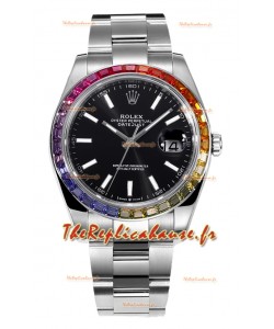 Rolex Datejust 41MM Réplique Montre Suisse - Acier 904L - Cadran noir 