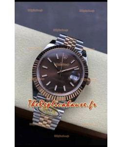 Rolex Datejust 126331 41MM ETA3235 72 Hours Power Cadran Brun Jubilé Réplique 1:1 en Or Rose Acier 904L