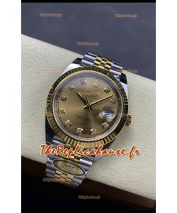 Rolex Datejust M126333 41MM ETA3235 72 Hours Power Cadran Or Diamants Réplique 1:1 Miroir Or Jaune Acier 904L