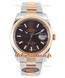 Rolex Datejust M126333 41MM ETA3235 72 Hours Power Cadran Brun Huitre Réplique 1:1 Or Rose Acier 904L 