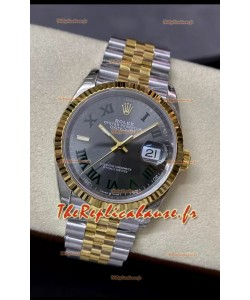 Rolex Datejust 36MM Mouvement Cal.3135 Réplique Montres Suisse en Acier 904L Cadran Gris Deux Tons 
