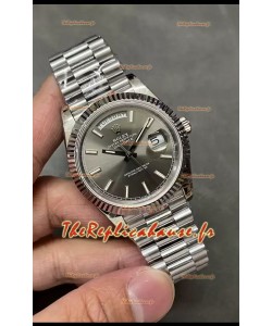 Montre Rolex Day Date Presidential en acier inoxydable avec cadran gris 40MM - Qualité miroir 1:1