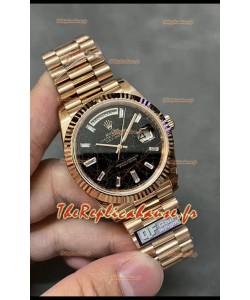 Rolex Day Date Presidential Montre en or rose 18 carats 40 mm - Cadran Eisenkiesel Qualité miroir 1:1