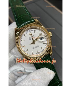 Rolex Day Date Montre boîtier or jaune cadran blanc 36MM - Qualité miroir 1:1 