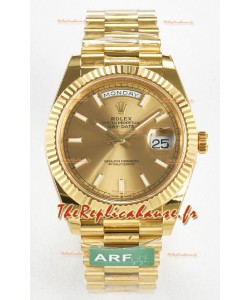 Rolex Day Date Super Clone en or jaune 18K 40MM - Cadran doré Réplique de montre 1:1 