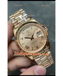Rolex Day Date 40MM 228235 Montre or rose cadran romain en or réplique miroir 1:1