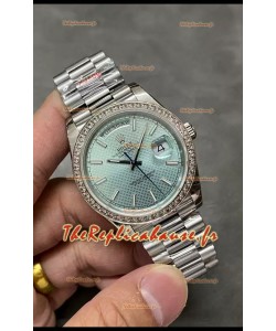 Rolex Day Date Presidential 904L acier 40MM - Montre à cadran bleu de qualité miroir 1:1