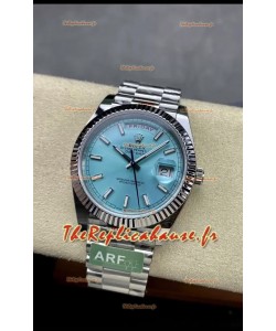 Rolex Day Date 904L acier inoxydable Tiffany Blue Stick Dial Montre 40MM - Qualité miroir 1:1