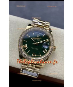 Rolex Day Date Présidentielle Montre en or rose 18 carats 40 mm - Cadran vert olive Qualité miroir 1:1