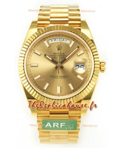 Rolex Day Date Présidentielle Or Jaune 18K Montre 40MM - Or Bâton Cadran de Qualité miroir 1:1