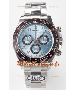 Rolex Daytona Super Clone ICE Cadran Bleu Lunette Diamants Mouvement Cal.4130 - Acier 904L
