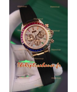 Rolex Daytona Super Clone 116595RBOW Or Rose Mouvement Cal.4131 RRéplique Montre 1:1