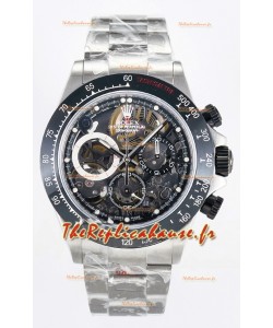 Montre Rolex Daytona Super Clone Artisans De Geneve en acier inoxydable Lunette en céramique noire