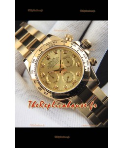 Réplique de montre Rolex Daytona à mouvement japonais, boîtier et cadran en or