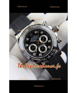 Réplique de montre Rolex Daytona à mouvement japonais, boîtier en acier et cadran noir