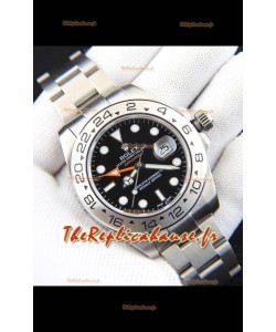 Réplique de montre Rolex Explorer II à mouvement japonais, boîtier en acier et cadran noir