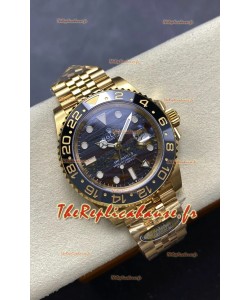 Rolex GMT Masters II Super Clone 126718GRNR Or Jaune Cadran Fer Tigre Réplique Suisse