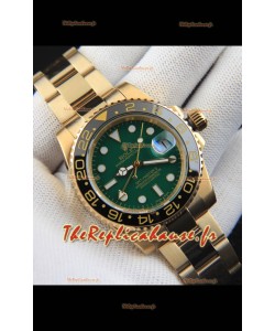 Montre Rolex GMT Master II plaquée or rose, réplique japonaise, cadran vert