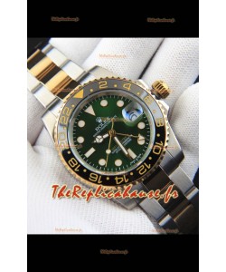 Rolex GMT Master II, réplique japonaise bicolore plaquée or rose, cadran vert
