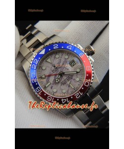 Réplique de montre Rolex GMT Master II à mouvement japonais, boîtier en acier, cadran à motif météorite