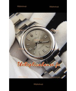 Réplique de montre Rolex Oyster Perpetual à mouvement japonais 36 mm - Cadran gris
