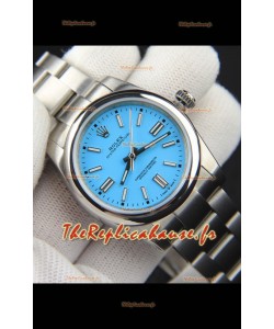 Réplique de montre Rolex Oyster Perpetual à mouvement japonais 36 mm - Cadran bleu Tiffany