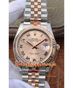 Montre Rolex Datejust 36MM Mouvement ETA-3135 Réplique Suisse en 904L cadran Champagne bicolore