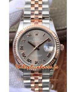 Montre Rolex Datejust 36MM Mouvement ETA-3135 Réplique Suisse en 904L cadran gris bicolore