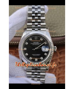 Montre Rolex Datejust 36MM Mouvement ETA-3135 Réplique Suisse en acier 904L avec cadran bleu marine 