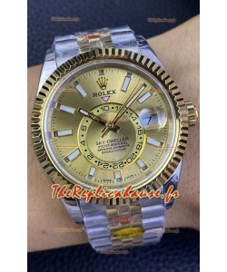 Rolex Sky-Dweller REF# M336933 Montre à cadran or en or jaune Boîtier acier 904L Réplique miroir 1:1