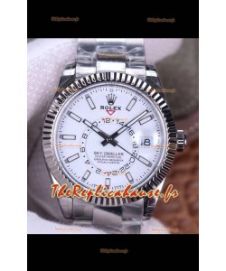 Rolex Sky-Dweller REF# M326934 Montre à cadran blanc dans un boîtier en acier 904L Réplique Miroir 1:1