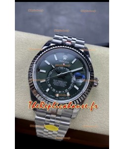 Rolex Sky-Dweller REF# 336934 Montre à cadran vert en acier 904L Réplique miroir 1:1