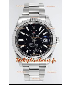 Rolex Sky-Dweller REF #m336934 Montre à cadran noir avec boîtier en acier 904L - Montre Super Clone