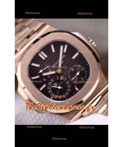 Montre Patek Philippe Nautilus 5712/R 1:1 Réplique Suisse de qualité avec cadran brun et bracelet or