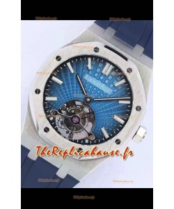 Montre Audemars Piguet Royal Oak Tourbillon 41mm Cadran bleu dans un boîtier en acier 904L Bracelet en caoutchouc