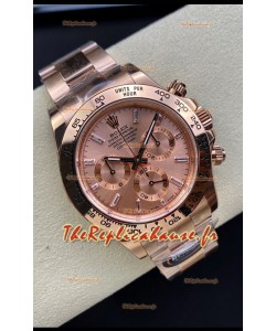 Montre Rolex Daytona 116505 Or Rose Cal.4130 Mouvement Original - Miroir 1:1 904L Acier