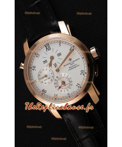 Vacheron Constantin Malte Dual Time Regulator Or Rose Montre Réplique Suisse 