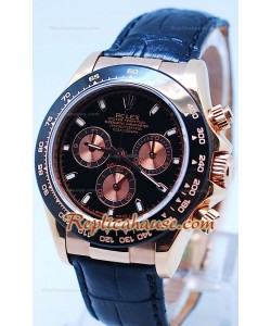 Rolex Daytona Chronograph Lunette MonoBloc Cerachrom Face Noire Boîtier en Or Rose