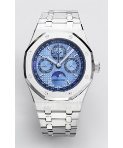Audemars Piguet Royal Oak Quantième Perpétuel Réplique Suisse 904L Acier - Cadran Bleu Clair 