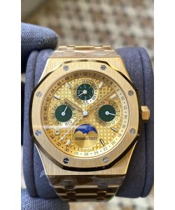 Audemars Piguet Royal Oak Quantième Perpétuel Réplique Suisse 904L Acier avec Boîtier Or Jaune