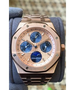 Audemars Piguet Royal Oak Quantième Perpétuel Réplique Suisse Acier 904L Boîtier Or Rose
