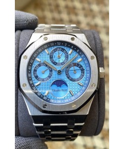 Audemars Piguet Quantième Perpétuel Royal Oak Réplique Suisse 904L Acier Cadran Bleu