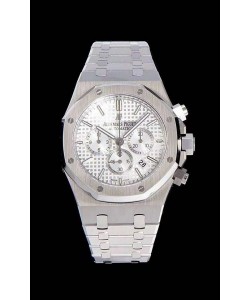 Chronographe Audemars Piguet Royal Oak Cadran blanc 904L Réplique miroir 1:1 en acier