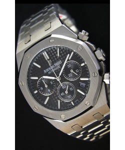 Montre Audemars Piguet Royal Oak Suisse réplique à chronographe en quartz avec un cadran noir -41 mm