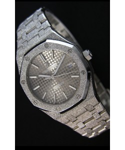 Montre Audemars Piguet Royal Oak givré à remontage automatique avec Cadran en or blanc gris Réplique à l’identique 1:1 