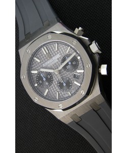 Montre Audemars Piguet Royal Oak Suisse à Chronographe avec Cadran Gris ardoise et un Bracelet en Caoutchouc Réplique 