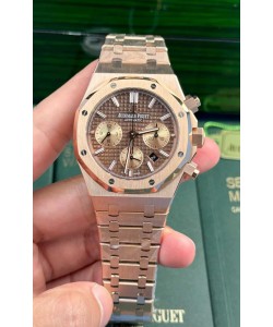 Audemars Piguet Royal Oak Chronograph Réplique 1:1 - Boîtier or rose cadran marron en 41MM