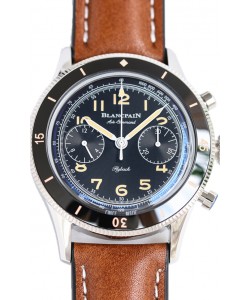 Blancpain Air Command Cadran noir Boîtier acier Montre réplique 1:1