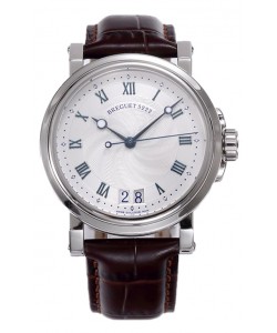 Breguet Marine Automatic Big Date 5817 Montre en acier inoxydable avec cadran blanc 